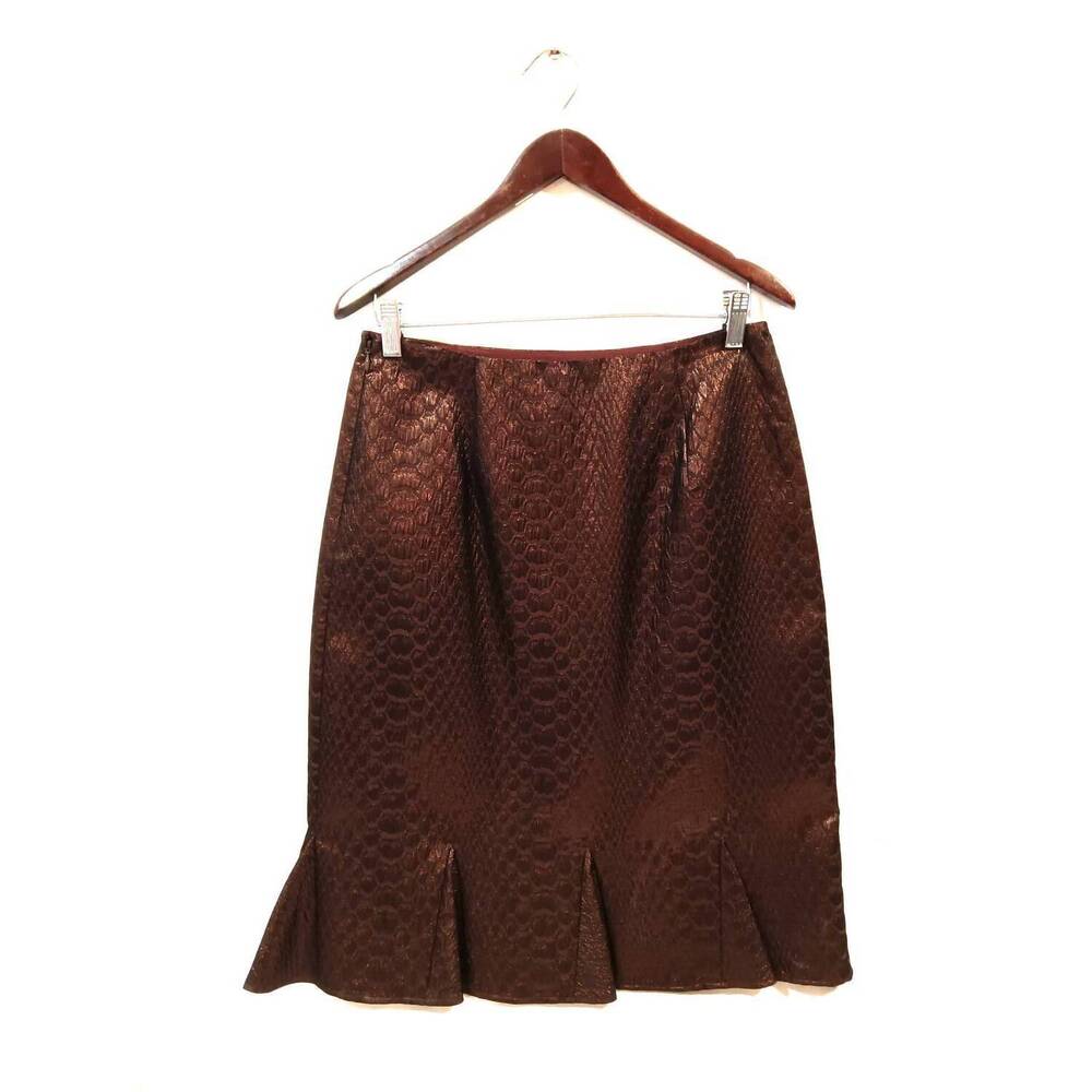 NEW CHETTA B women's 2 piece skirt set in bronze - Picture 4 of 7